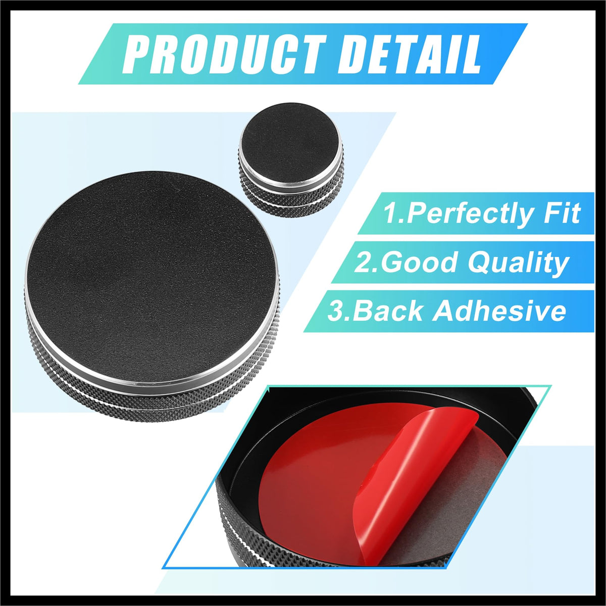 Black Multimedia Volume Knob Caps Decals Stickers Covers F810495