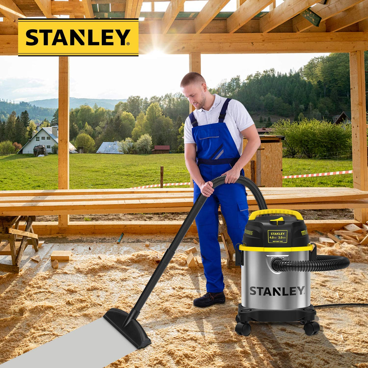 3 Gallon Stainless Steel Wet Dry Shop Vacuum Q4273