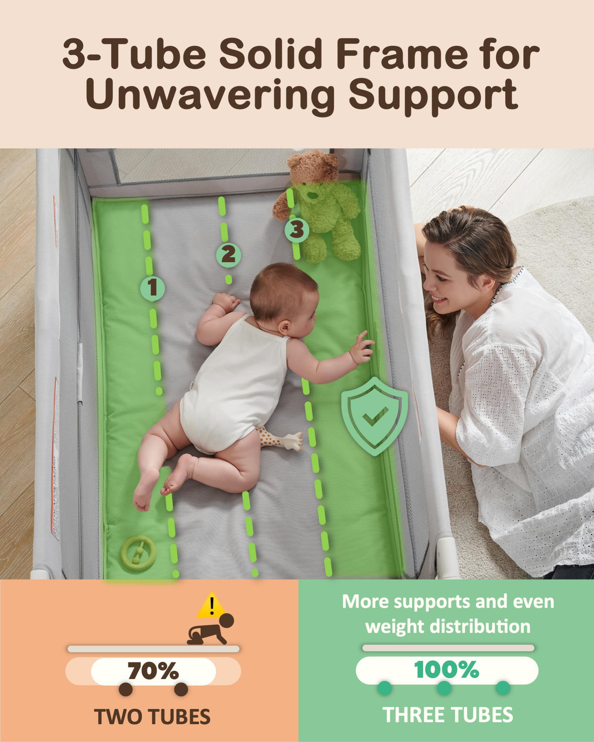 4 in 1 Baby Bassinet Bedside Sleeper J721097