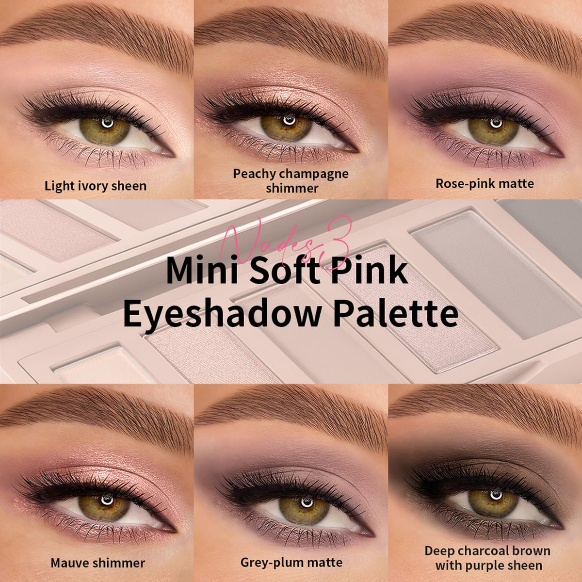 Mini 6 Color Matte & Shimmer Eyeshadow Palette S66607