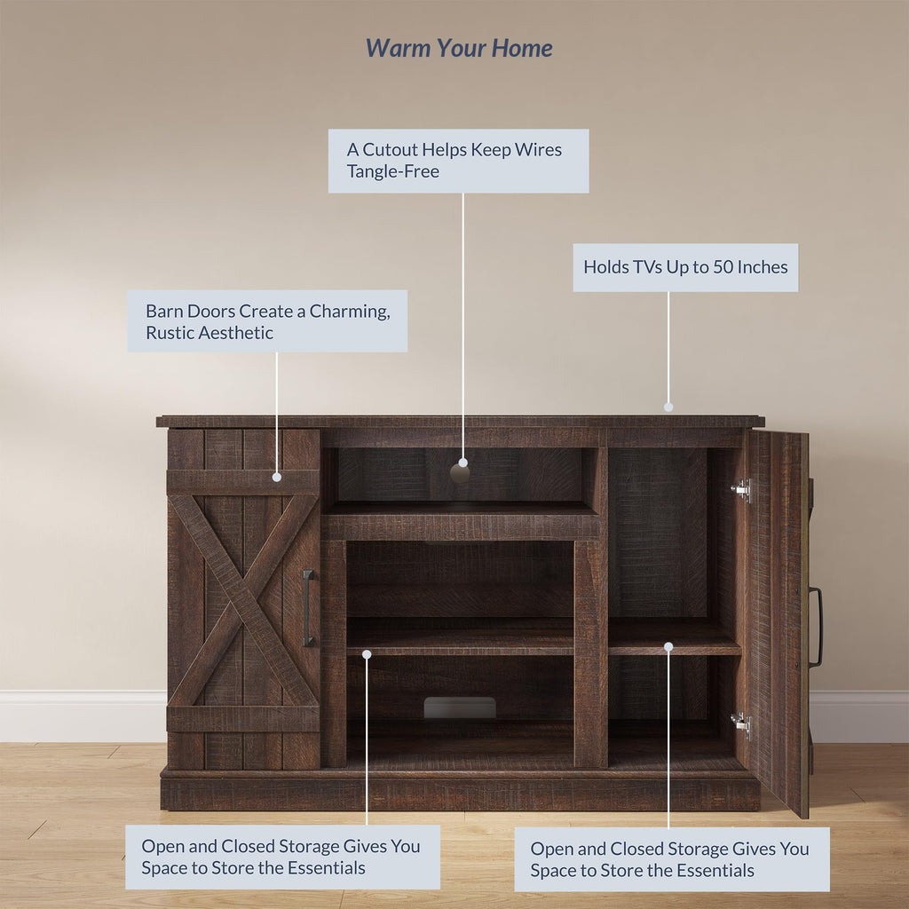 47" Espresso TV Stand & Media Entertainment Center A34905