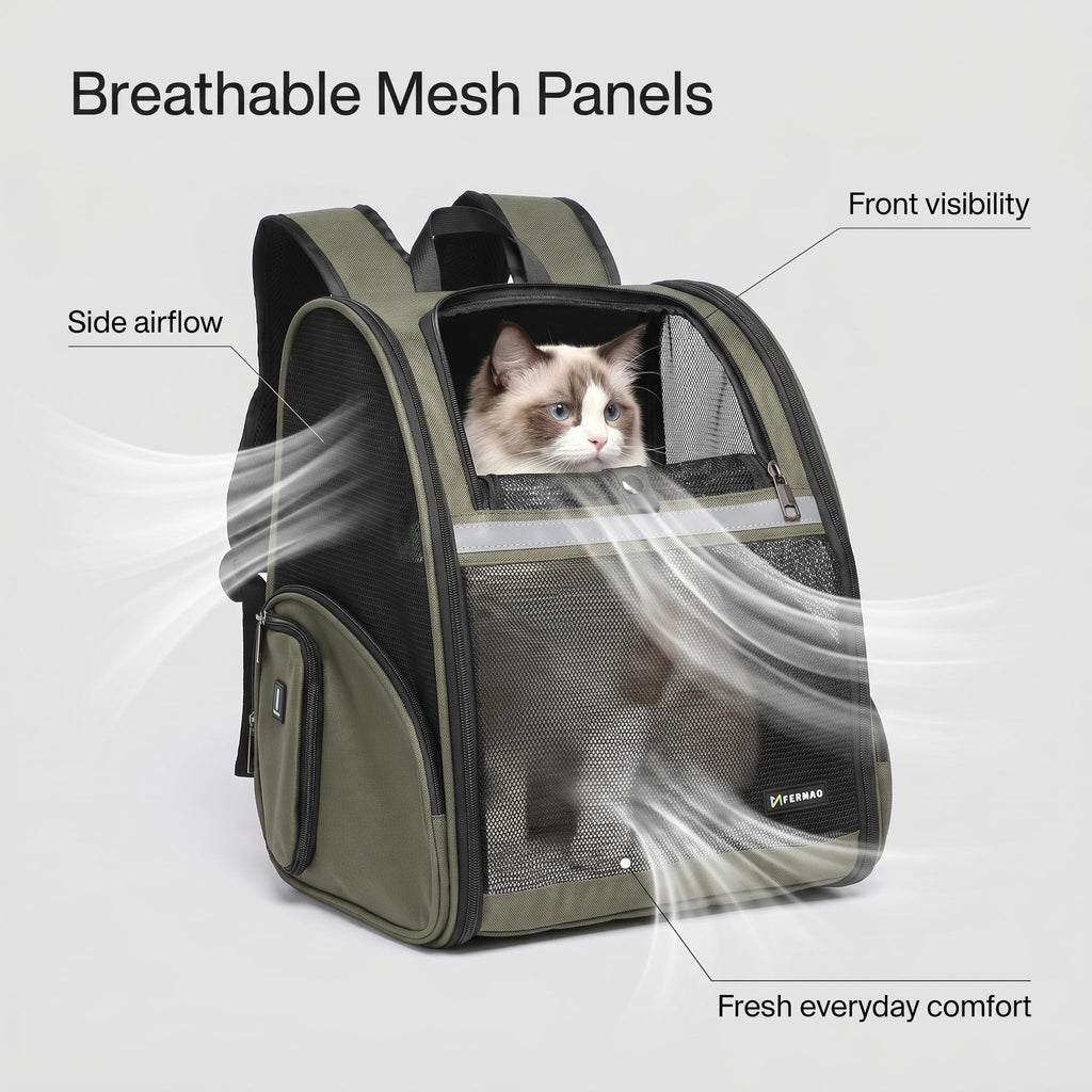 Cat Backpack Carrier Collapsible with Ventilated Mesh Z8975