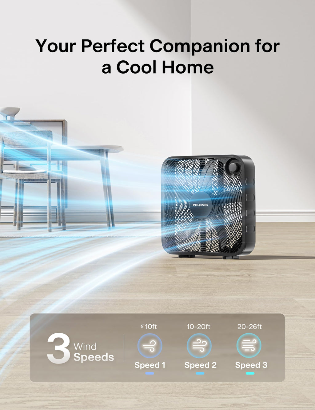 20 Inch 3 Speeds Box Fan S713