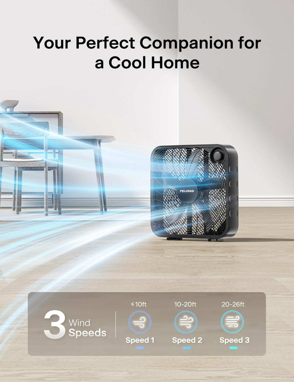 20 Inch 3 Speeds Box Fan S713
