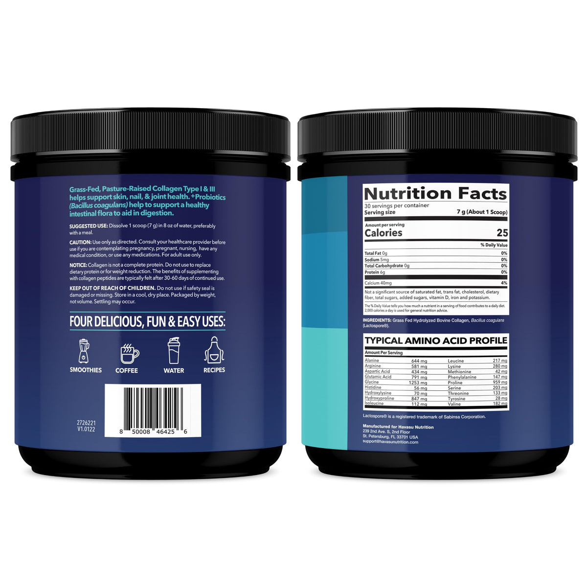 Unflavored Collagen Peptides Powder with Probiotics L28511