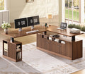 L Shaped Electric Standing Desk with 4 Drawers T188781