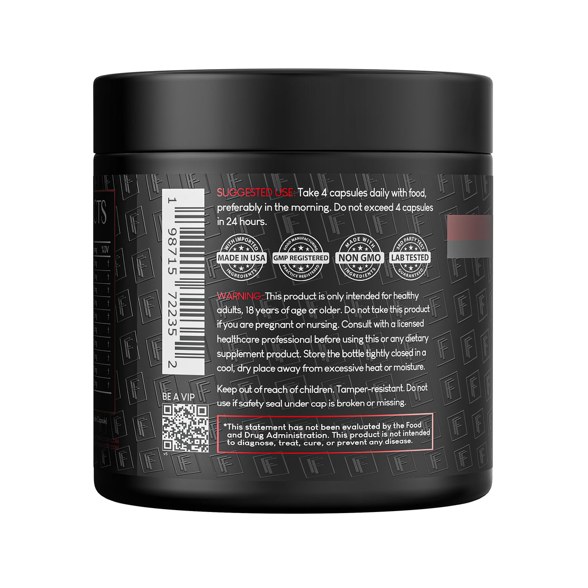 Nitric Oxide Booster with L-Citrulline, L-Arginine, CoQ10 & Resveratrol - 120 Capsules S543