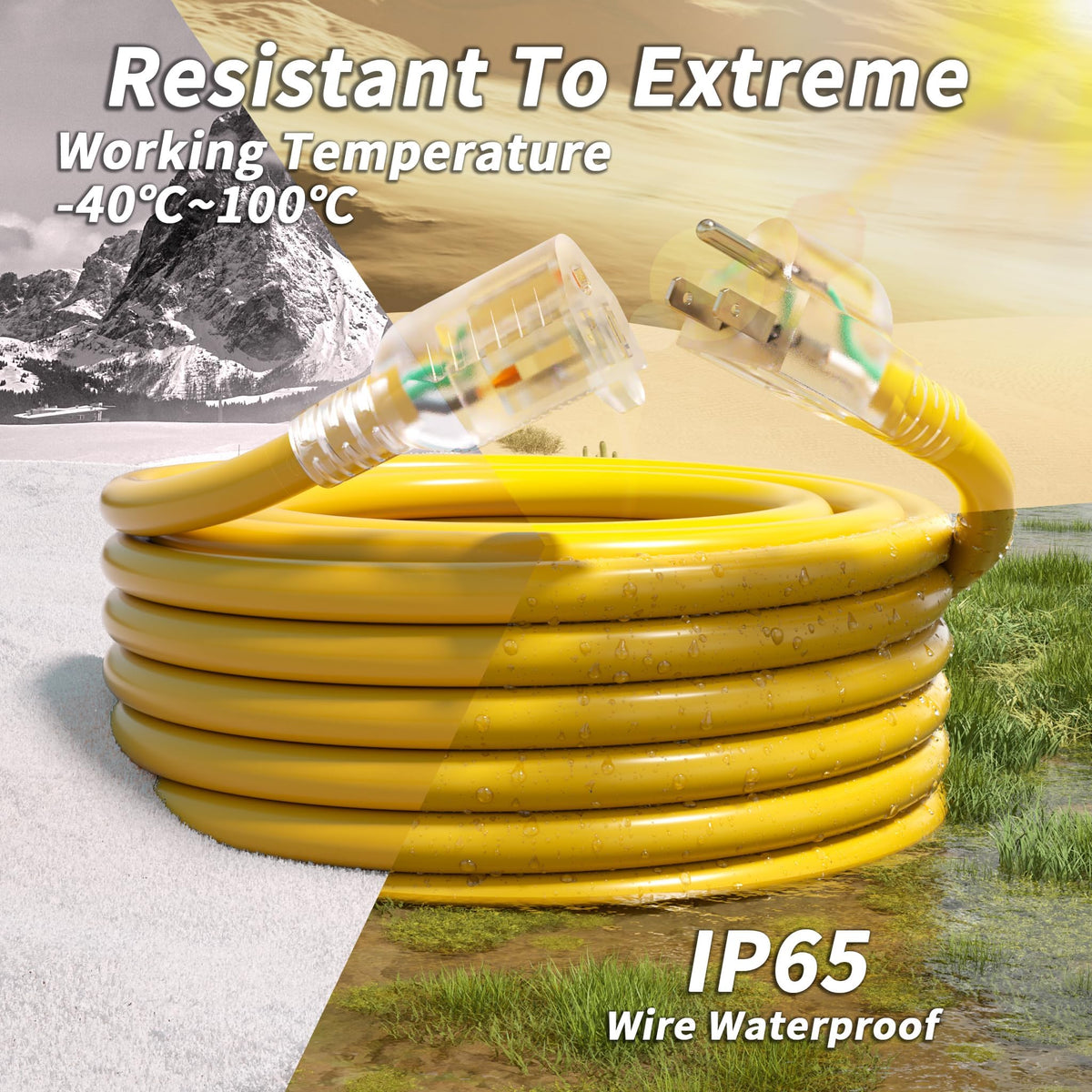 100ft 12/3 Outdoor Extension Cord Waterproof K952499