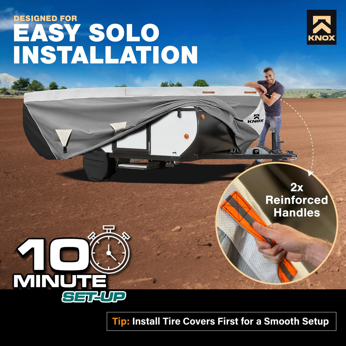 Anti-Tear 7 Layer APEX Fabric Folding Camper Cover 14-16 ft X2969