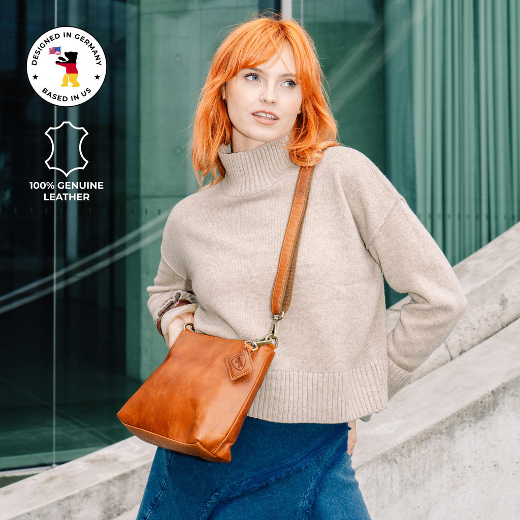 Full Grain Leather Crossbody Purses R8001