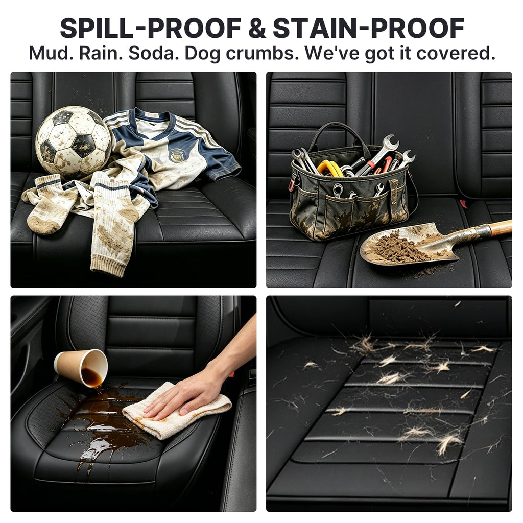 Waterproof Leather Car Seat Covers Set of 5 O813