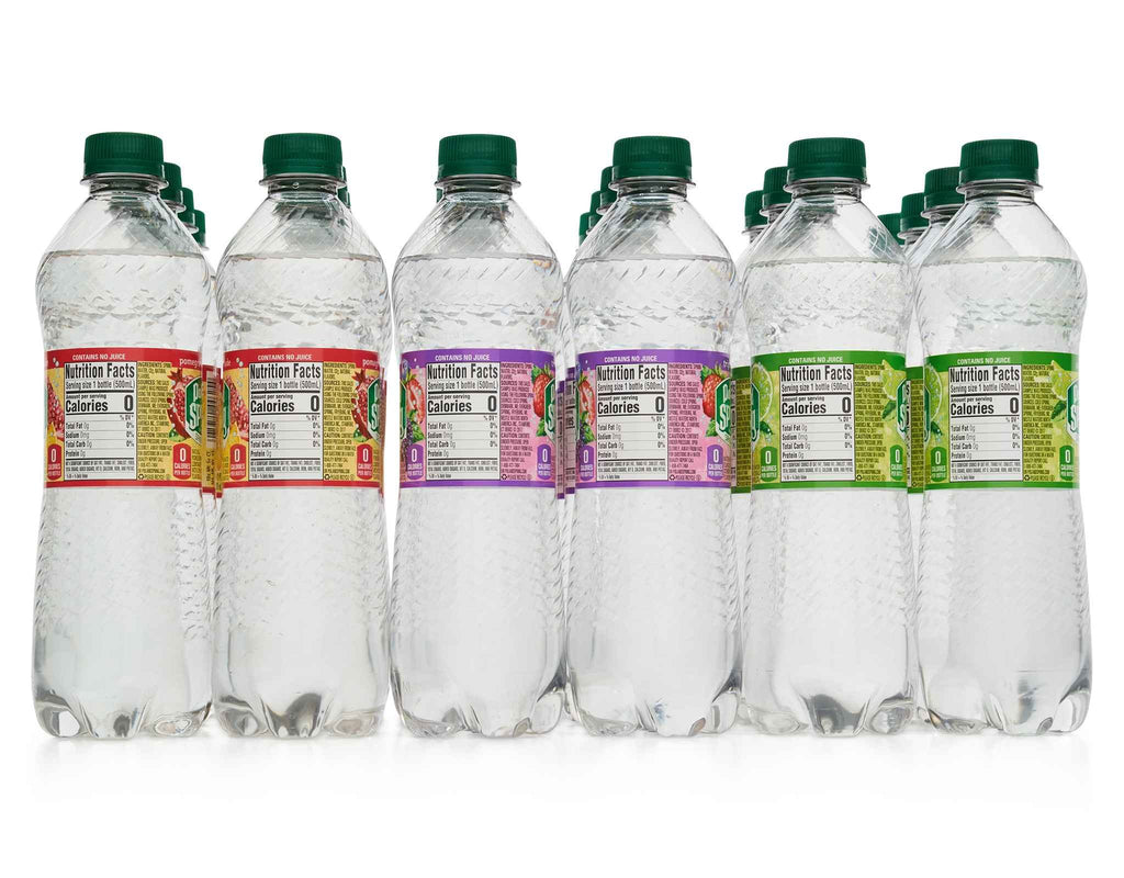 Sparkling Natural Spring Water Variety Pack 24 Half Liter Bottles E66963