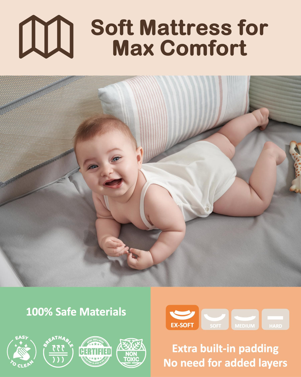 4 in 1 Baby Bassinet Bedside Sleeper J721097