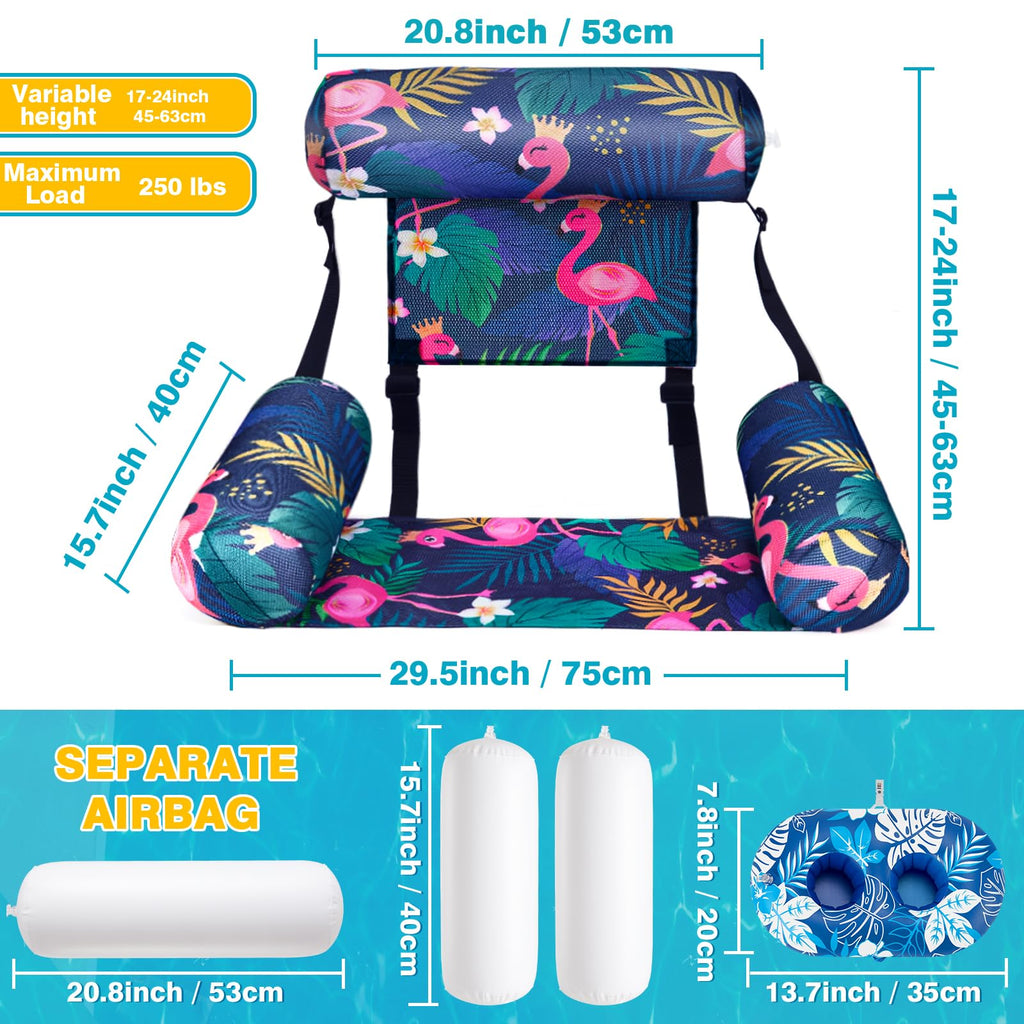 2 Pack Inflatable Pool Float Chair with Cup Holders H195