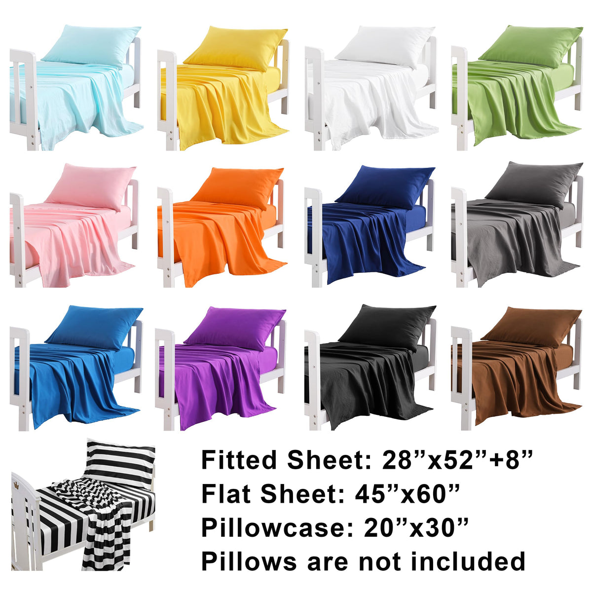 Toddler Microfiber Sheet Set, 3 Piece, Navy Blue O8407