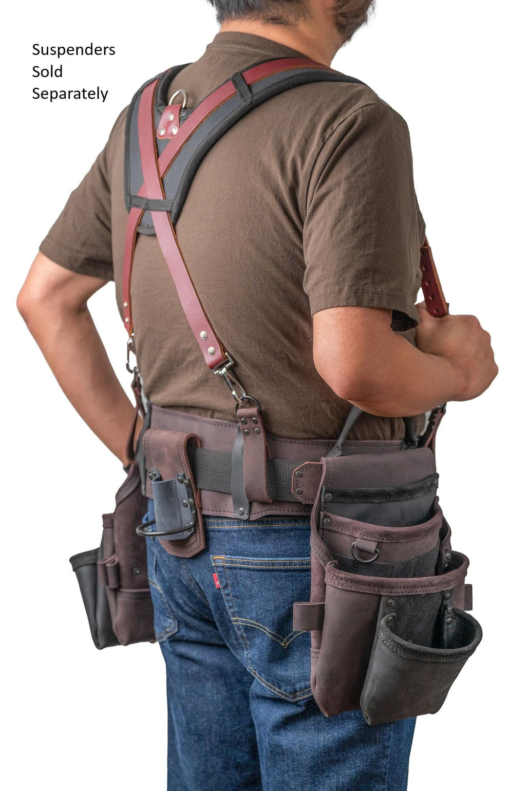 Top Grain Leather Tool Belt 18 Pockets H4761