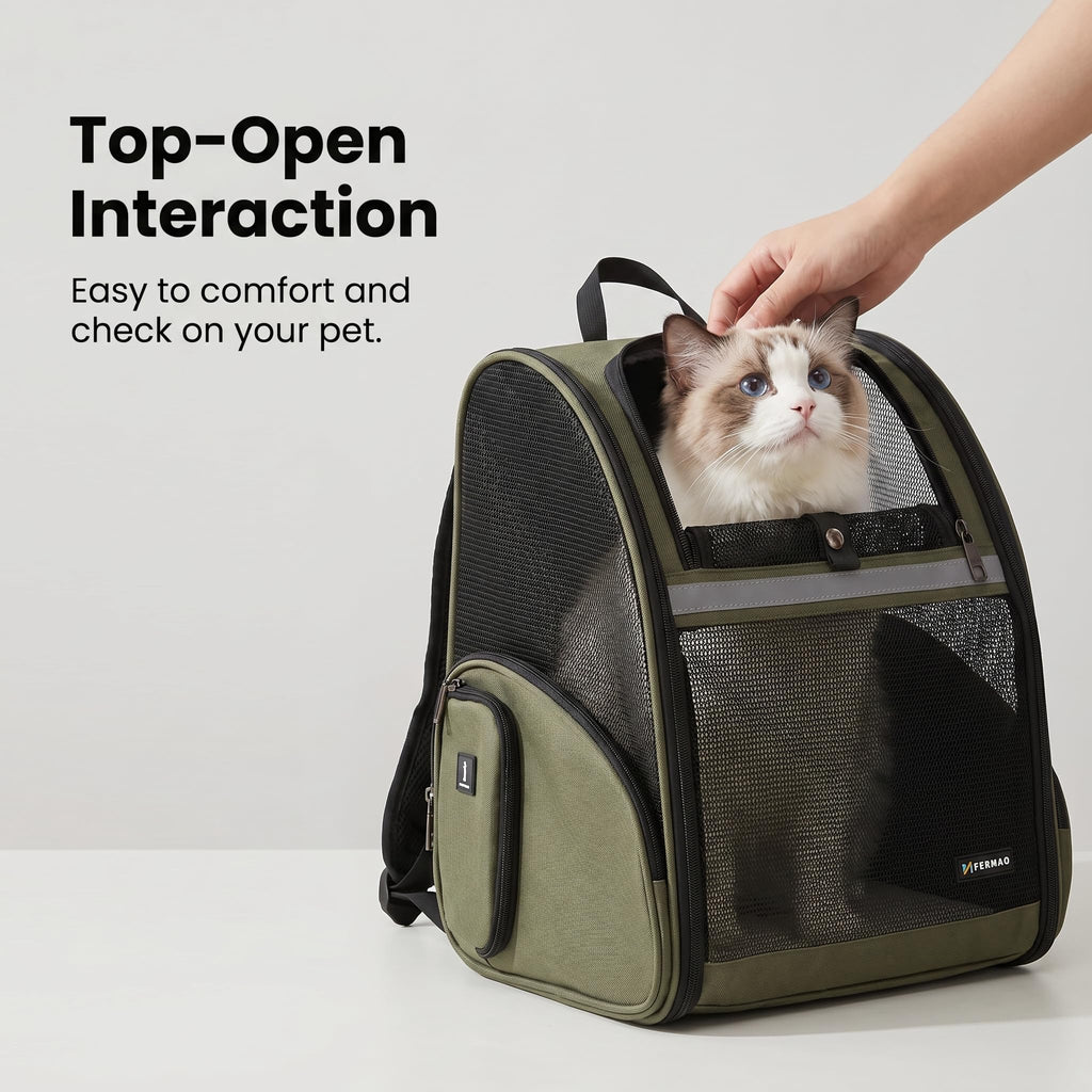 Cat Backpack Carrier Collapsible with Ventilated Mesh Z8975