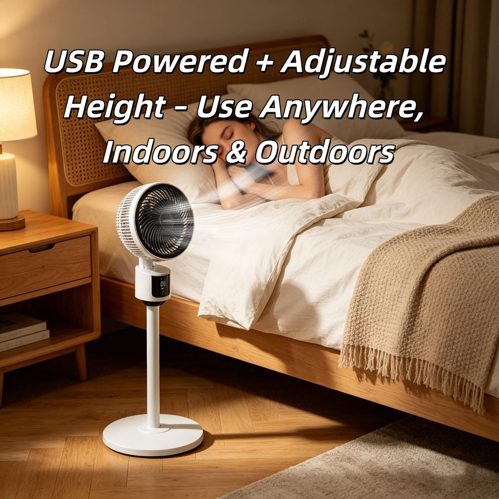 Standing Fan with Remote, 90° Oscillating, 3 Speeds, Adjustable Height, Gray C340139