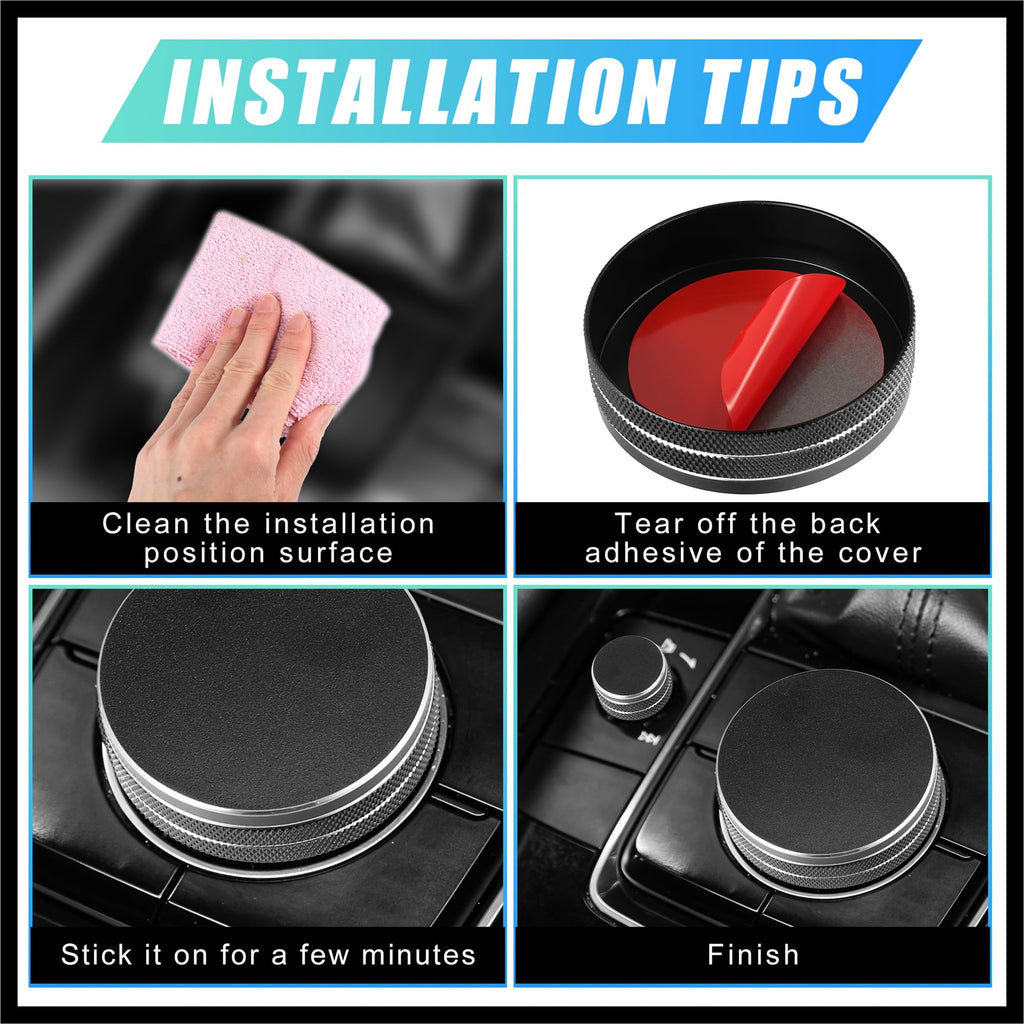 Black Multimedia Volume Knob Caps Decals Stickers Covers F810495