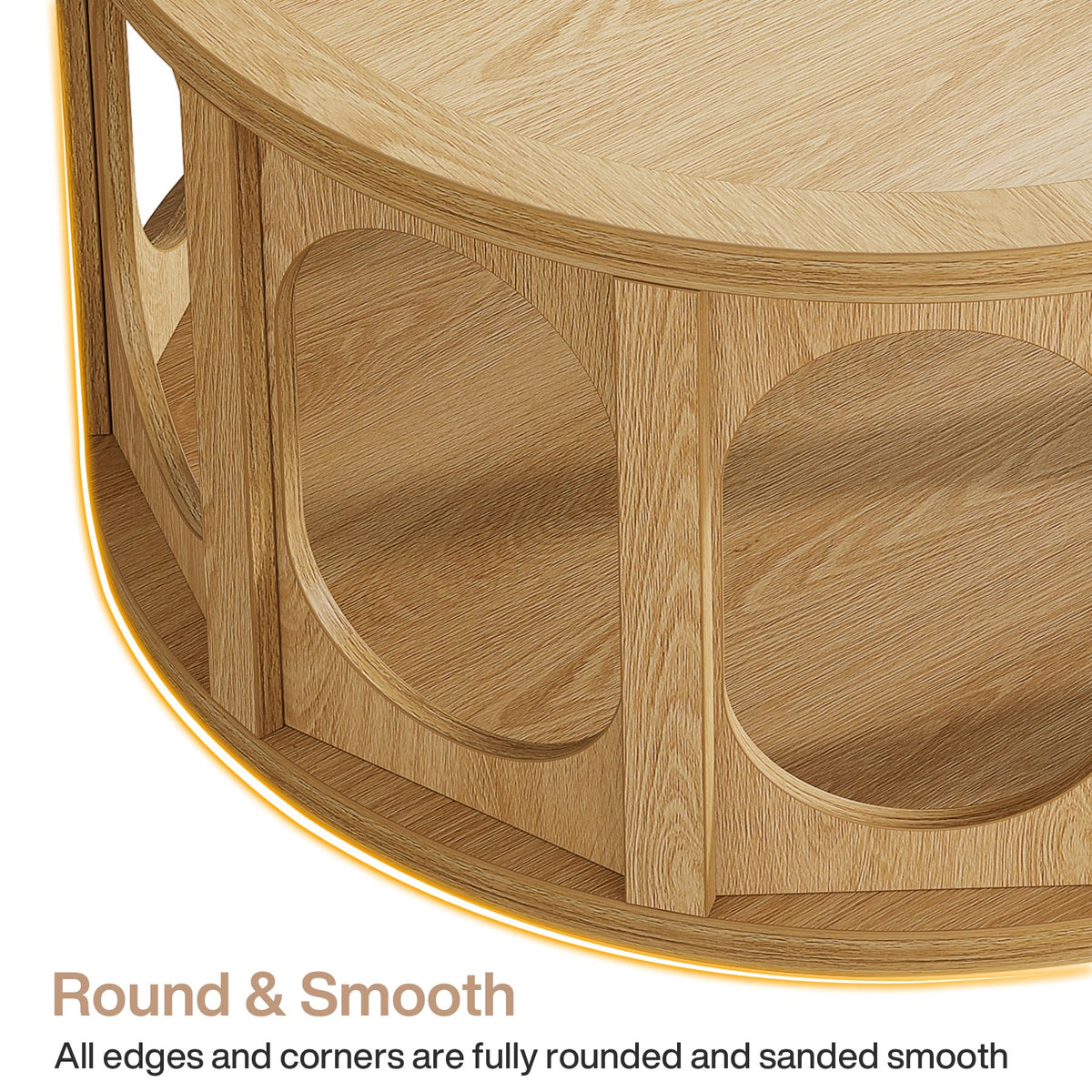 Round Coffee Table with Storage I8927