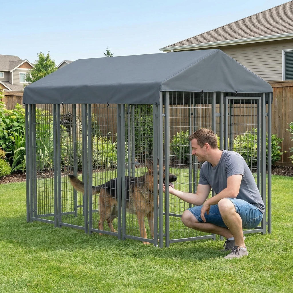 Gray Dog Kennel Cover 10' x 5' M2862