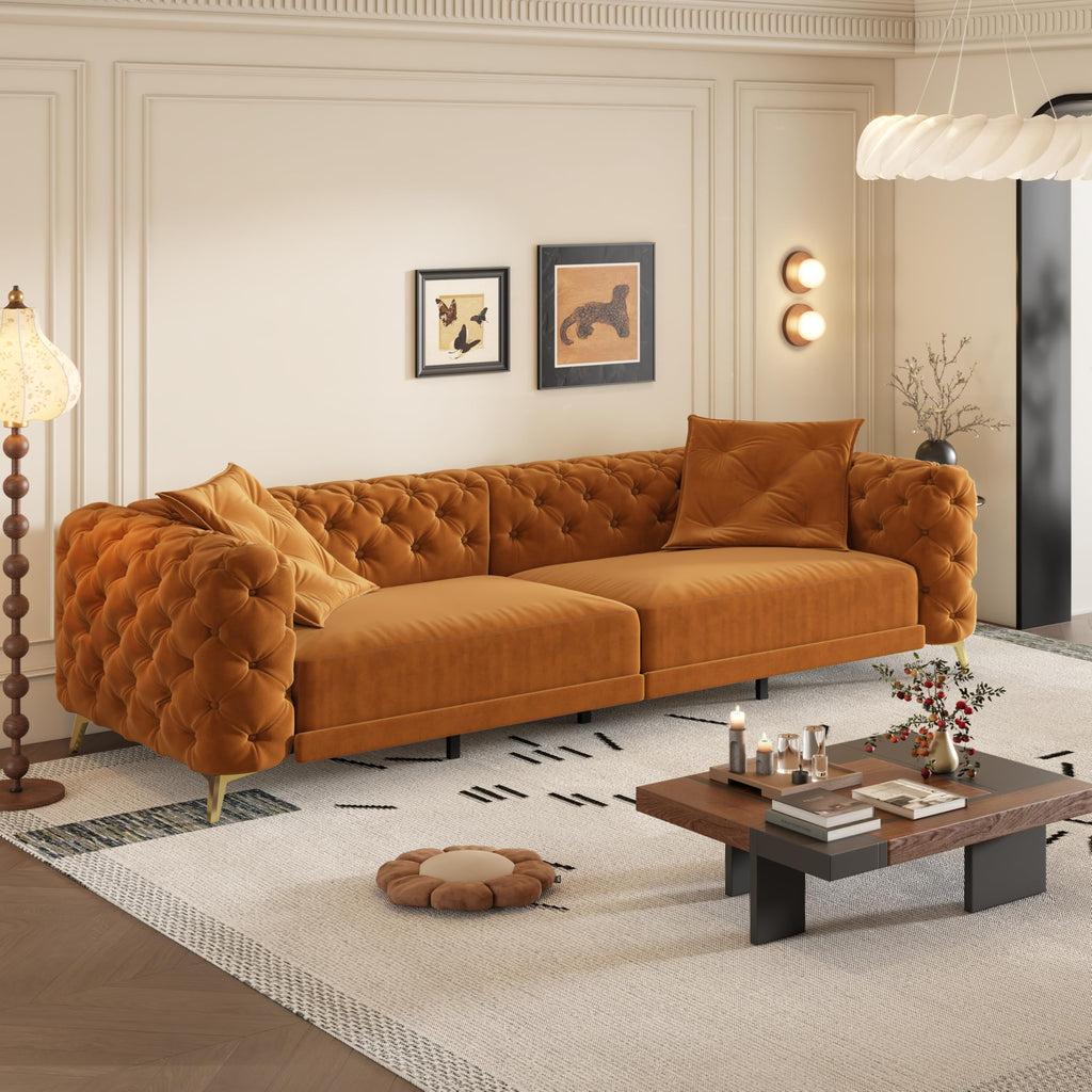 98" Button Tufted Velvet Sofa Bed U670836